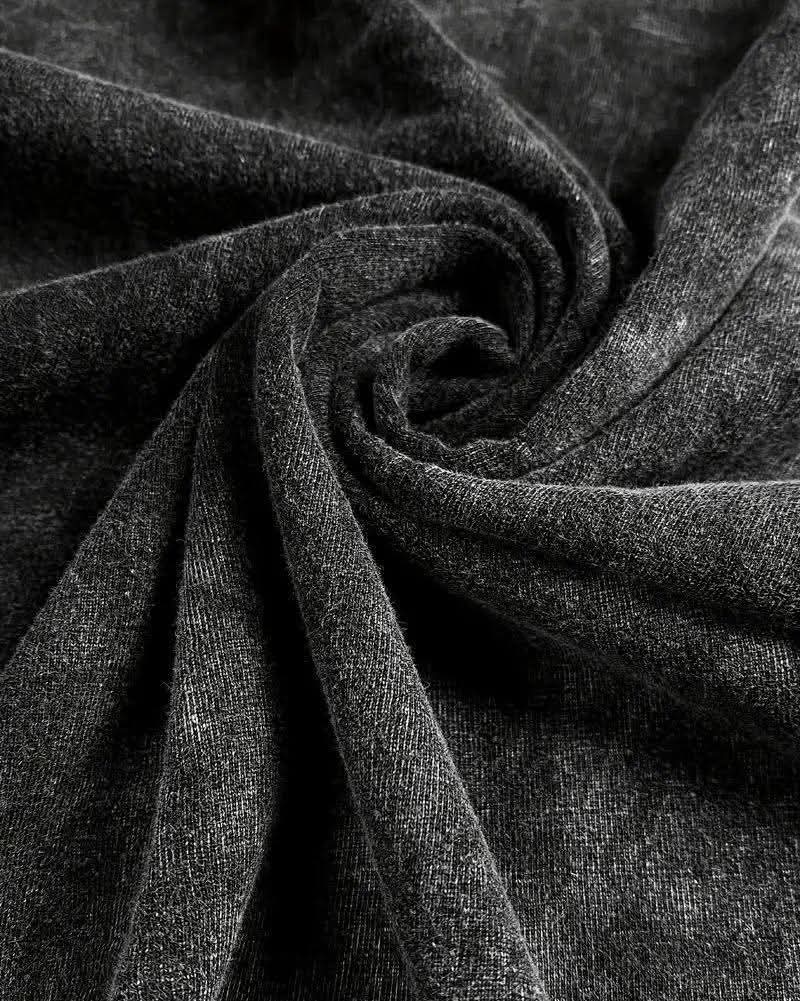 ACID WASH DROP SHOULDER T-SHIRT (BLACK) - Image 3