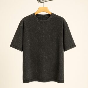 ACID WASH DROP SHOULDER T-SHIRT (BLACK)